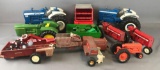 Group of 14 pieces die-cast metal and plastic farm equipment