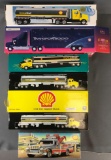 Group of 7 toy Shell Trucks in original packaging