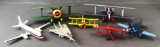 Group of 7 toy airplane replicas