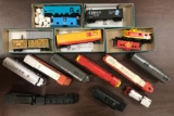 Group of 15+ HO scale model train cars