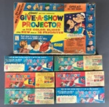 Kenners Give-A-Show Projector set with 6 additional boxes of slides