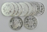 Group of (12) One Troy Ounce Christmas Joy .999 Fine Silver Art Rounds.
