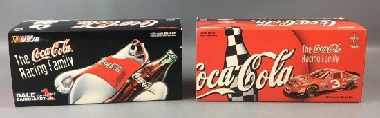 Group of 2 Coca-Cola NASCAR Die-cast Racing Car Banks