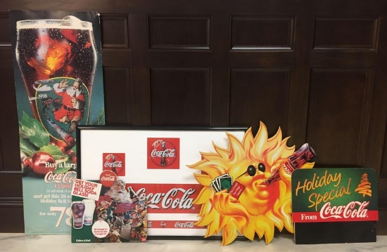 Group of 5 Coca-Cola Advertising Signs