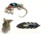 Navajo Sterling Silver Pin Collection - Owl, Lizard, and Feather