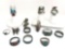 Lot of 13 : Native American Crafted Silver - Crushed Stone Inlay Rings