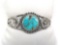 Native American Crafted Sterling Silver and Turquoise Cuff Bracelet