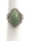Sterling Silver Lime Green Turquoise Double Band Ring