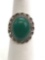 Sterling Silver and Jade Green Turquoise Ring