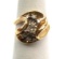 14k Yellow Gold and Diamond High Profile Ring