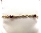 10k Yellow Gold Curb Link and Garnet Bracelet