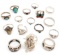 Lot of 16 : Southwest Inspired Silver Rings