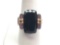 18k over Sterling Slver Onyx and Sapphire Cocktail Ring