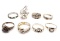 Lot of 8 : Sterling Silver Fashion Rings