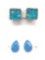 Lot of 2 pairs : Contemporary Sterling Silver Earrings - Shades of Blue