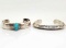 Set of 2 : Sterling Silver Mid-Century Design Cuff Bracelets