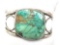 Vintage Native American Silver Bezel Set Turquoise Cuff Bracelet