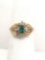 10k Yellow Gold Diamond and Emerald Green Quartz Ring