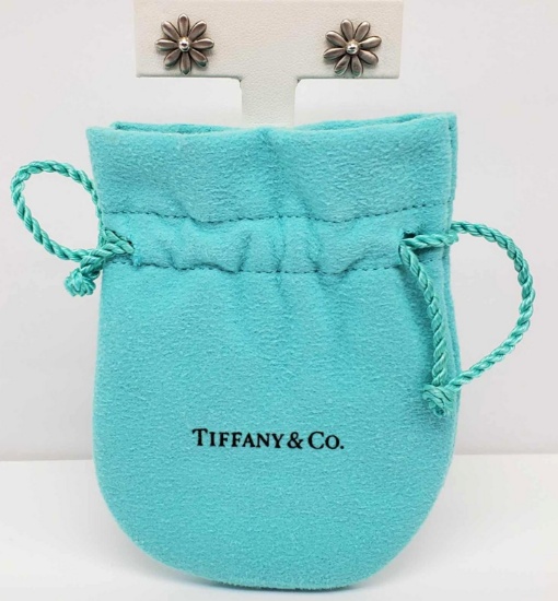 Tiffany & Co. Sterling Silver "Daisy" Earrings w/ Pouch