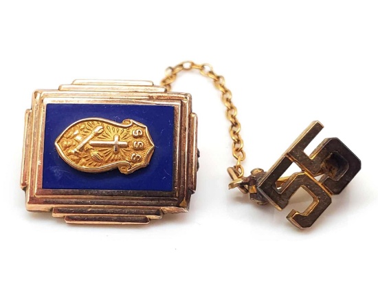 Gold-filled and Enamel Club Pin