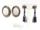 Lot of 2 Pairs : Sterling Silver Classic Earrings