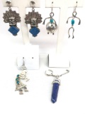 Lot of 2 Pairs : Sterling Silver Figural Earrings + More