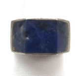 Sterling Silver and Lapis Modern Form Ring
