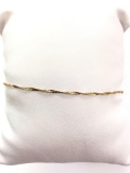 14k Yellow Gold Flat Curb Link Bracelet