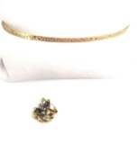 Gold over Sterling Silver Chain Bracelet and Charm
