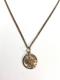 14k Yellow Gold Eagle Pendant and Chain