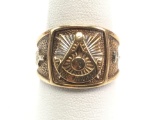10k Yellow Gold Masonic Ring