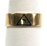 14k Yellow Gold Masonic Wedding Band : 