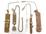 Collection of 4 : Edwardian Gold Plated Watch Fobs + More