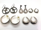 Lot of 5 pairs : Sterling Silver Hoops and Dangles