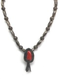 Vintage Native American Silver and Jasper Necklace