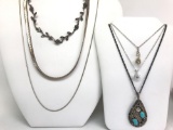 Lot of 6 : Sterling Silver Fashion Necklaces