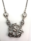 Sterling Silver Blossoms and Leaves Necklace