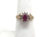 10k Yellow Gold Ruby and Diamond Ring