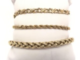 Lot of 3 : Gold Plated Chain Bracelets