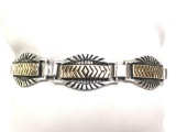 14k Yellow Gold and Sterling Silver Bracelet