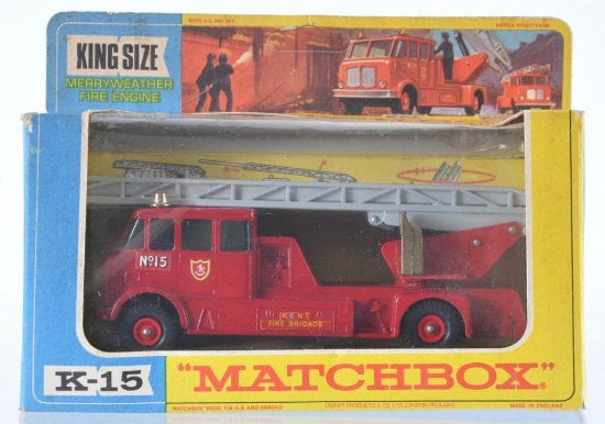 Matchbox King Size K-15 Merryweather Fire Engine Die-Cast Vehicle with Original Box
