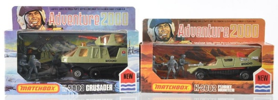 Group of 2 Matchbox Adventure 2000 Die-Cast Vehicles in Original Boxes