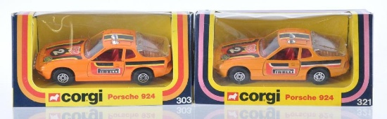 Group of 2 Corgi Die-Cast Porsches in Original Boxes