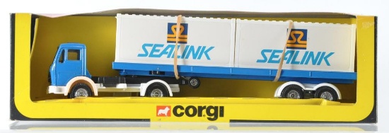 Corgi No. 1109 Mercedes Semi Truck and Trailer Die-Cast Vehicle with Original Box