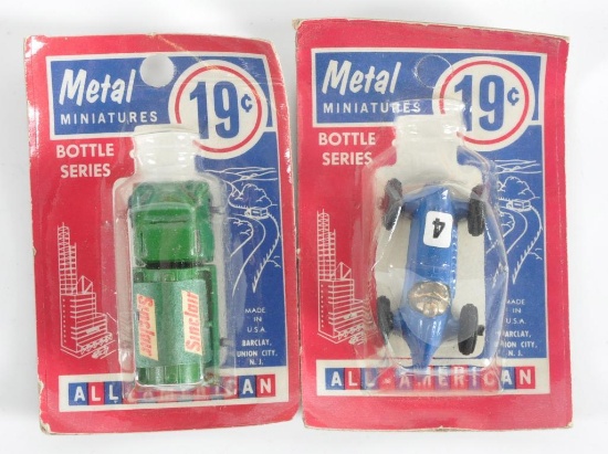 Group of 2 All-American Bottle Series Metal Miniatures in Original Packaging