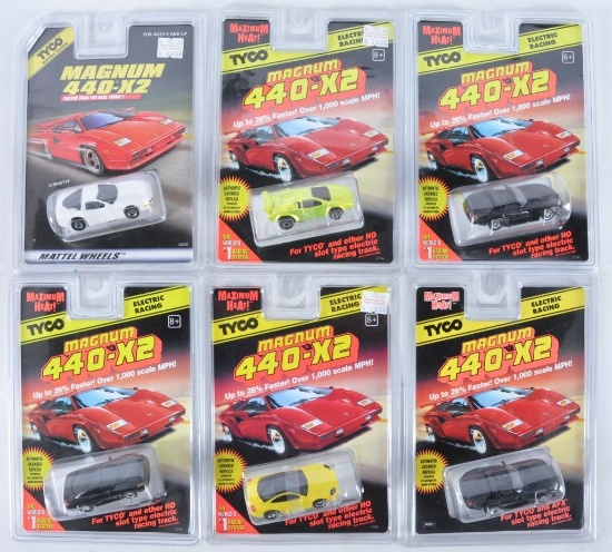 Group of 6 Tyco Magnum 440-X2 Slot Cars in Original Packaging