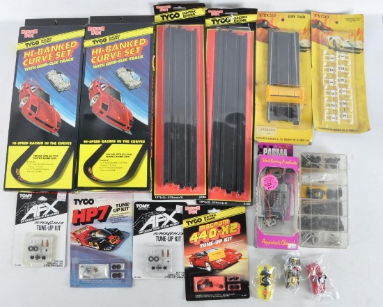 Group of HO Slot Car Track and Accessoires