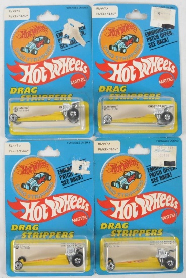 Group of 4 Hot Wheels Drag Strippers Inferno Die-Cast Vehicles in Original Packaging