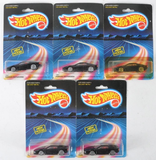 Group of 5 Hot Wheels Ferrari Testarossa Die-Cast Car in Original Packaging