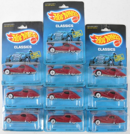 Group of 10 Hot Wheels Classics Talbot Lago Die-Cast Car in Original Packaging